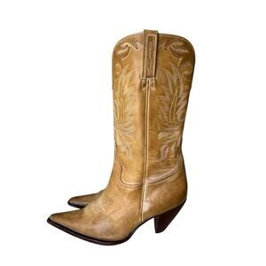 Charlie 1 Horse by Lucchese Western Boots Size 9 1/2 B Calf Leather Brazil 4565